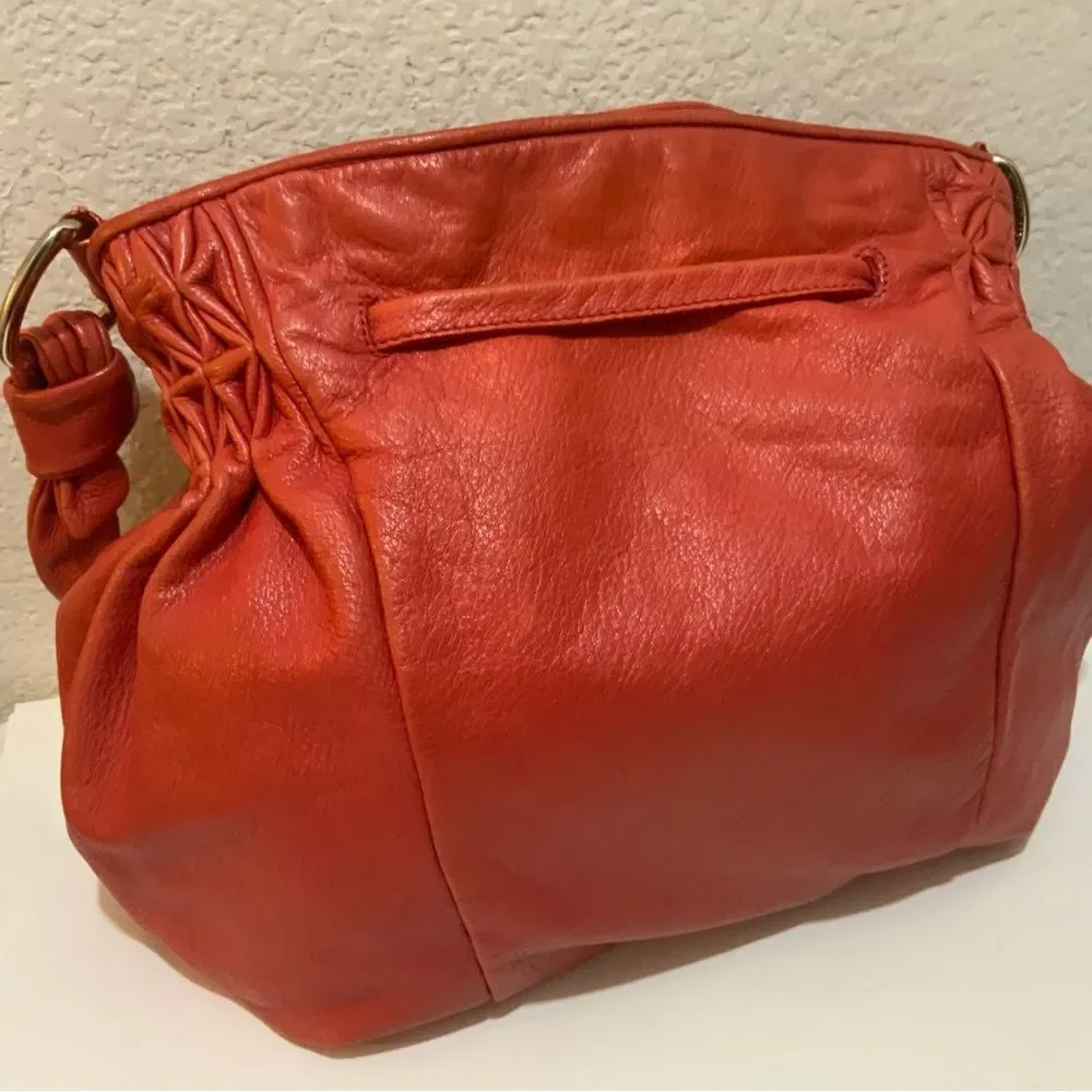 Elliott Lucca drawstring genuine leather bag open top